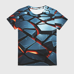 Женская футболка Абстрактные плиты с оранжевым светом