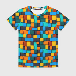Футболка женская Абстракция стикеры, цвет: 3D-принт