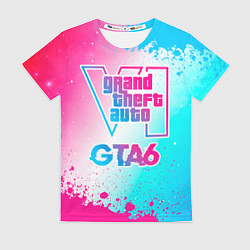 Футболка женская GTA6 neon gradient style, цвет: 3D-принт