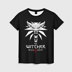 Футболка женская The Witcher белое лого гейм, цвет: 3D-принт