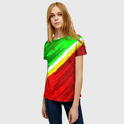 Футболка женская Расцветка Зеленоградского флага, цвет: 3D-принт — фото 2