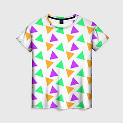 Футболка женская Яркие треугольники, цвет: 3D-принт