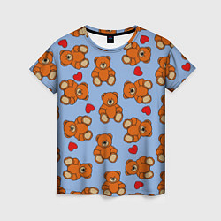 Женская футболка Игрушки мишки и сердца