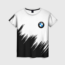 Футболка женская BMW чёрные штрихи текстура, цвет: 3D-принт