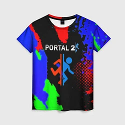 Футболка женская Portal 2 краски сочные текстура, цвет: 3D-принт