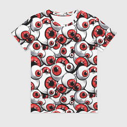 Футболка женская Красные глазные яблоки, цвет: 3D-принт
