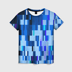 Футболка женская Синий глитч, цвет: 3D-принт