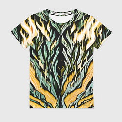 Женская футболка Камень и жёлтый огонь