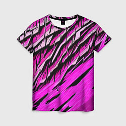 Женская футболка Розовые и чёрные полосы