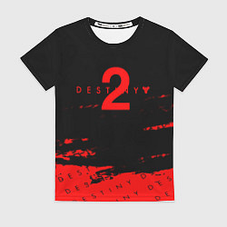 Футболка женская Destiny 2 краски надписи, цвет: 3D-принт