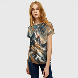 Футболка женская Золотые горы, цвет: 3D-принт — фото 2