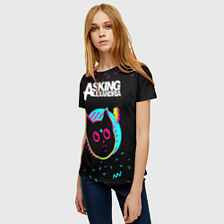 Футболка женская Asking Alexandria - rock star cat, цвет: 3D-принт — фото 2