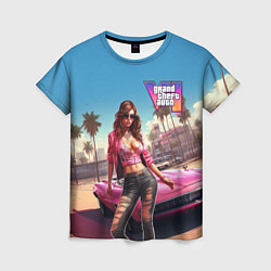 Футболка женская GTA 6 girl logo, цвет: 3D-принт