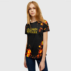 Футболка женская Linkin park огненный стиль, цвет: 3D-принт — фото 2
