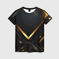 Футболка женская Gold luxury black abstract, цвет: 3D-принт
