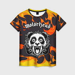 Футболка женская Motorhead рок панда и огонь, цвет: 3D-принт
