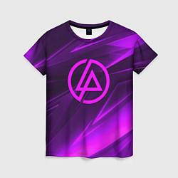 Футболка женская Linkin park neon stripes logo, цвет: 3D-принт