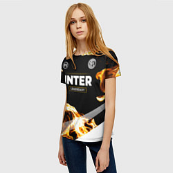Футболка женская Inter legendary sport fire, цвет: 3D-принт — фото 2