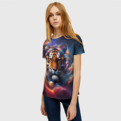 Футболка женская Космический лев, цвет: 3D-принт — фото 2
