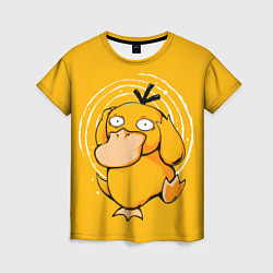 Футболка женская Псидак желтая утка покемон, цвет: 3D-принт