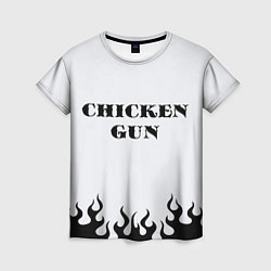 Женская футболка Чикен ган пламя
