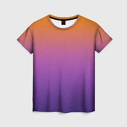 Футболка женская Градиент оранжево-фиолетовый, цвет: 3D-принт