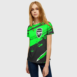 Футболка женская Arsenal sport green, цвет: 3D-принт — фото 2