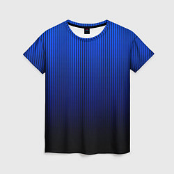 Футболка женская Полосатый градиент сине-чёрный, цвет: 3D-принт