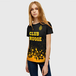 Футболка женская Club Brugge - gold gradient посередине, цвет: 3D-принт — фото 2