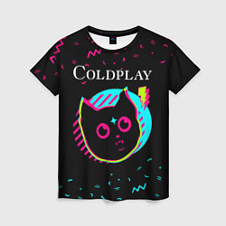 Футболка женская Coldplay - rock star cat, цвет: 3D-принт