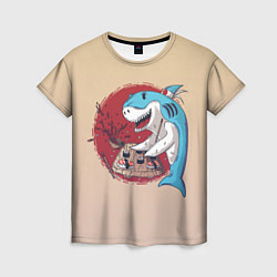 Футболка женская Sushi shark, цвет: 3D-принт