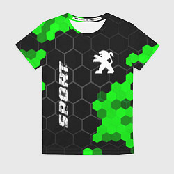 Футболка женская Peugeot green sport hexagon, цвет: 3D-принт