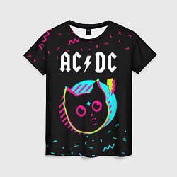 Футболка женская AC DC - rock star cat, цвет: 3D-принт