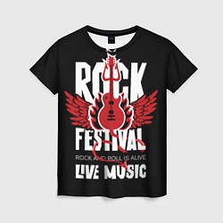 Футболка женская Rock festival - live music, цвет: 3D-принт