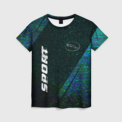 Футболка женская Jaguar sport glitch blue, цвет: 3D-принт