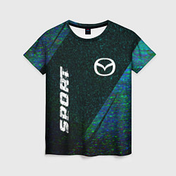 Футболка женская Mazda sport glitch blue, цвет: 3D-принт