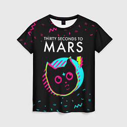 Футболка женская Thirty Seconds to Mars - rock star cat, цвет: 3D-принт