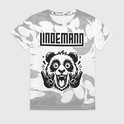 Футболка женская Lindemann рок панда на светлом фоне, цвет: 3D-принт