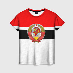 Футболка женская Герб СССР - ретро цвета, цвет: 3D-принт