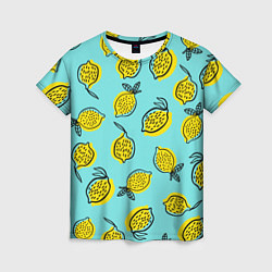 Футболка женская Летние лимоны - паттерн, цвет: 3D-принт