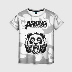 Футболка женская Asking Alexandria рок панда на светлом фоне, цвет: 3D-принт