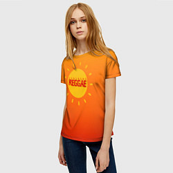 Футболка женская Orange sunshine reggae, цвет: 3D-принт — фото 2