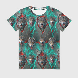 Женская футболка Паттерн из волков эпично