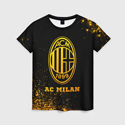 Футболка женская AC Milan - gold gradient, цвет: 3D-принт