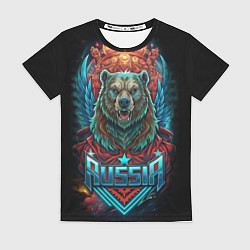 Футболка женская Суровый русский медведь, цвет: 3D-принт