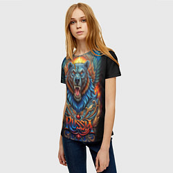 Футболка женская Суровый русский медведь, цвет: 3D-принт — фото 2