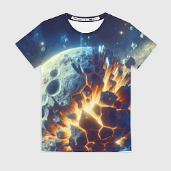 Женская футболка Взрыв планеты - космос от нейросети