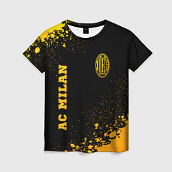 Футболка женская AC Milan - gold gradient вертикально, цвет: 3D-принт