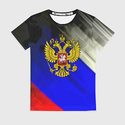 Футболка женская Россия краски герб текстура, цвет: 3D-принт