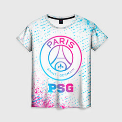 Футболка женская PSG neon gradient style, цвет: 3D-принт